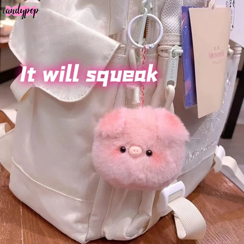 🍭Candy🍭ลูกอมป๊อป น่ารัก หัวหมูน้อยน่ารักกระเป๋าเป้สะพายหลังอุปกรณ์จี้การ์ตูนตุ๊กตาพวงกุญแจสร้างสรรค์แฟชั่นรถพวงกุญแจจี้ของขวัญหนึ่ง