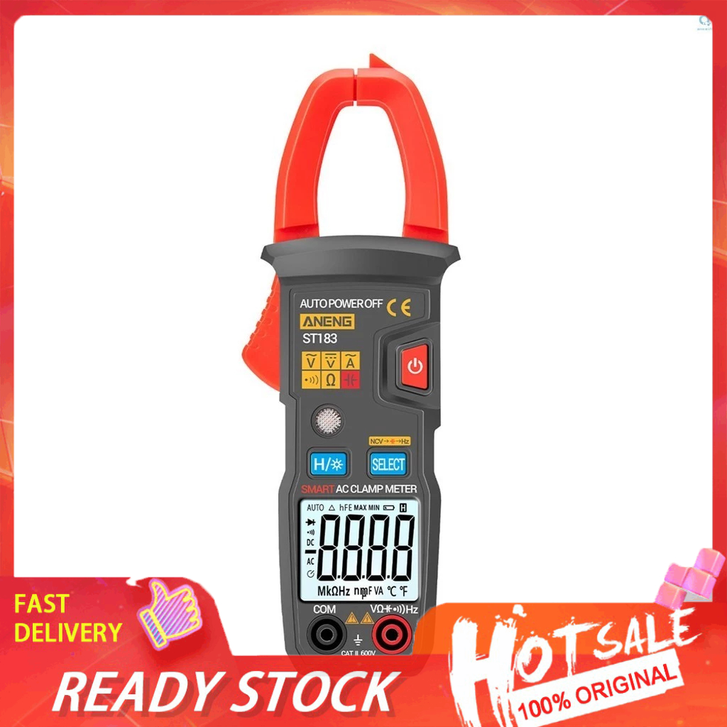 Aneng ST183 6000 นับดิจิตอล AC Current Clamp Meter 600A มัลติมิเตอร ์ ช ่ วงอัตโนมัติพร ้ อม Backlig