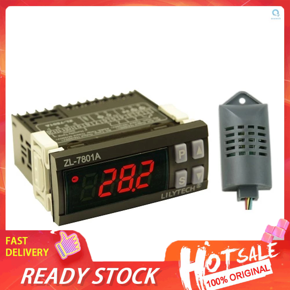 เครื่องวัดอุณหภูมิความชื้นในไข่อัตโนมัติ พร้อมหน้าจอ LCD และเซนเซอร์สองตัว 100V-240V AC ZL-7801A [A]