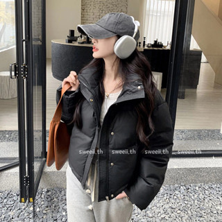 เสื้อโค้ทหนัง ปู่ ผู้หญิงสั้นใหม่ฤดูหนาวหนาหลวมเสื้อแฟชั่น