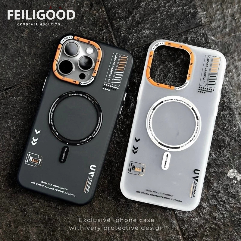 หรูหราอินเทรนด์ IMD Frosted เคสโทรศัพท์แม่เหล็กสําหรับ iPhone 12 13 14 15 16 17 Pro Max 17 Air Fullcover กันกระแทก Hard ฝาหลัง