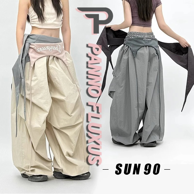Pannofluxus กางเกงสไตล์ใหม่ American high street สไตล์ฮิปฮอป ผ้า Taslon กางเกงลําลองคุณภาพสูง