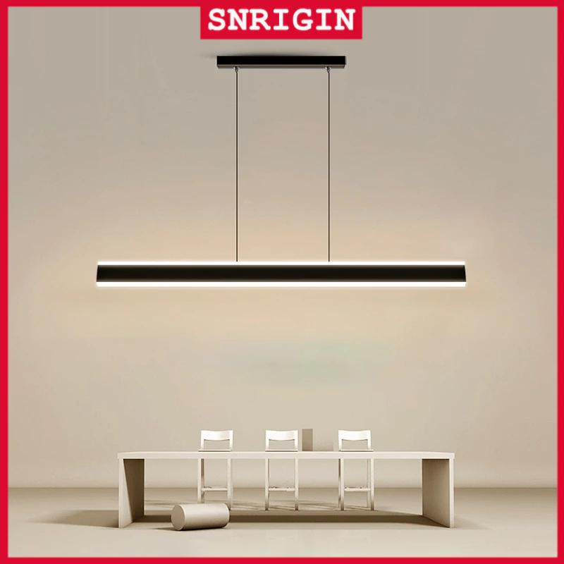 【จัดส่งในพื้นที่】SNRIGIN โคมไฟเพดาน LED โคมไฟระย้า วัสดุอลูมิเนียมการบิน ลวดแขวน 1.3 ม. ติดตั้งง่าย