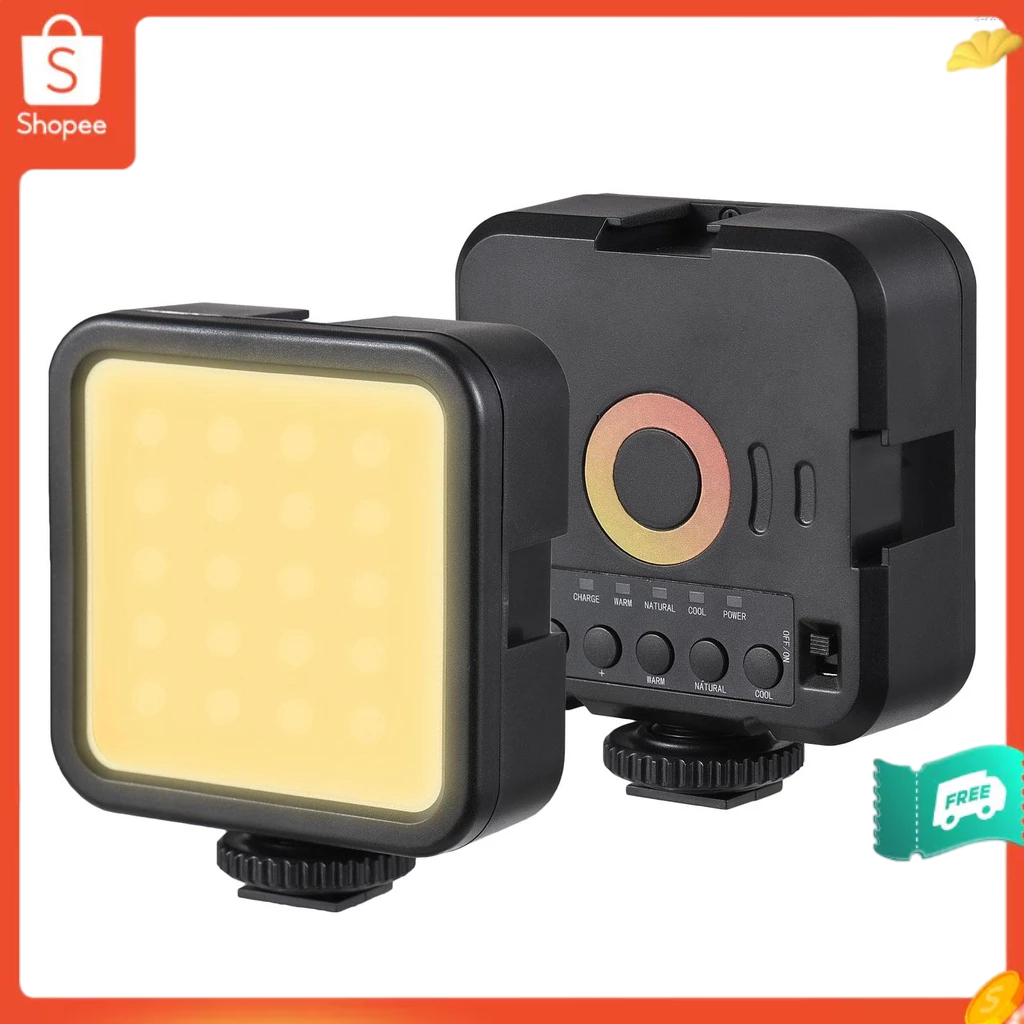LED แสงถ่ายภาพ โคมไฟถ่ายภาพ หรี่แสงได้ ขนาดเล็ก แบบพกพา โหมดไฟสองสี แบตเตอรี่ 1200mAh พอร์ตชาร์จ USB 3 รองเท้าเย็น 70 ดวง ลูกปัด LED 3000K-9000K อุณหภูมิสี