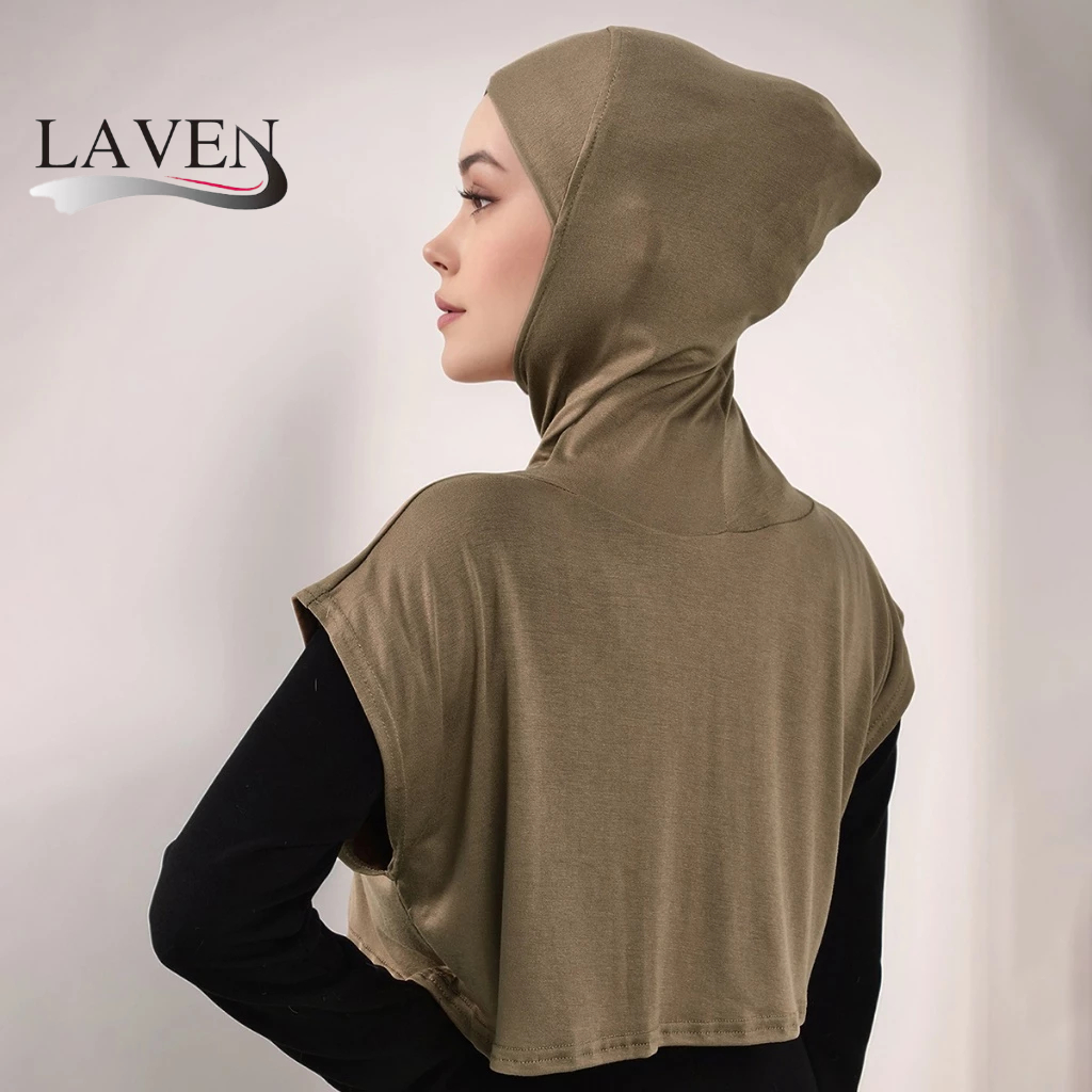 Lmlaveen ธรรมดา Modal ผ้าฝ้ายกีฬา Hijab Hooded ด้านในปลอมปกหัว All Season มุสลิม Headscarf อุปกรณ์เสริม