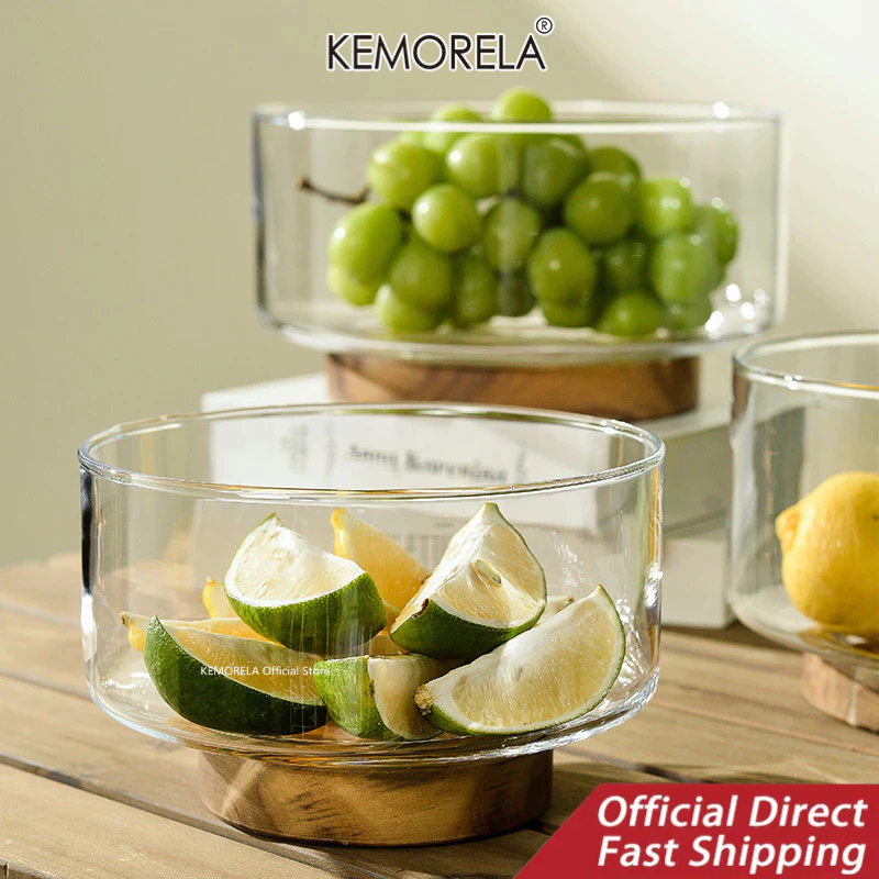 KEMORELA  ถาดแก้วใส อเนกประสงค์ สําหรับใส่ผลไม้ ขนมหวาน ถั่ว ลูกอม ใช้ในครัวเรือน