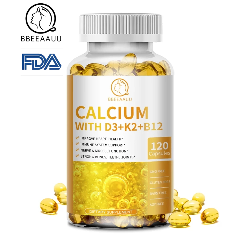 【BBEEAAUU】 Calcium แคลเซียม + D3 + K2 + B12 แคปซูล , Vitamin วิตามิน D3,วิตามิน K2,วิตามิน B12,เสริม