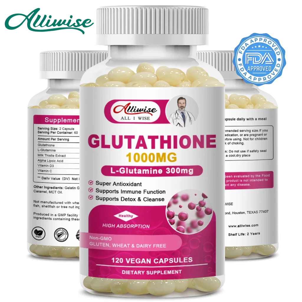 Alliwise กลูต้า Gluta ไวท์เทนนิ่ง กลูต้าไธโอน ต่อต้านริ้วรอย จุดด่างดํา ลดฝ้า กระ จุดด่างดำ ผิวใส ลดริ้วรอย