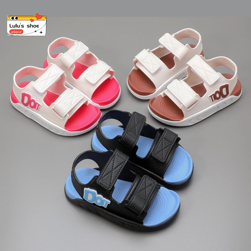 3-12 ปีชายหญิงกีฬาลําลองแฟชั่นรองเท้าแตะฤดูร้อนกันลื่นเวอร์ชั่นเกาหลีขนาดกลางขนาดใหญ่เด็กรองเท้าชายหาด
