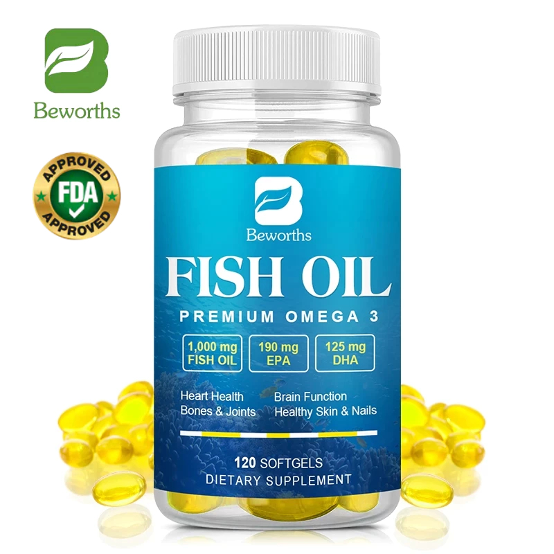 Beworths แคปซูลน้ํามันปลาทะเลลึก Omega3 Rich In DHA And EPA VE Non-GMO ดูแลผิวมังสวิรัติ เพิ่มความเข้มข้น