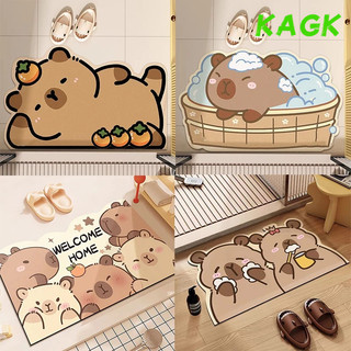 【KAGK】50*80CM Capybara พรมนิ่ม กันลื่น แบบแห้งเร็ว ดูดซับน้ำได้ดี ลายน่ารักสุดๆ