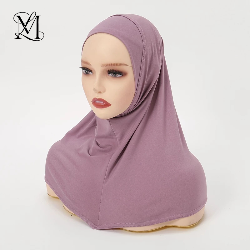 Lovosme สีทึบด้านใน Hijab หมวก Modal ขนาดใหญ่ Hijab Undercap ผู้หญิงคริสตัลผ้าลินินมุสลิม Hijab Inst