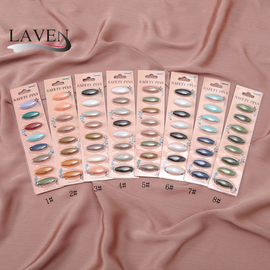 Loveme Safey Muticolor เข็มกลัดพลาสติก Hijab Pin 8 ชิ้น/เซ็ตมุสลิม Hijab Pins ผู้หญิงผ้าพันคอเข็มกลัดหัวเข็มขัดความปลอดภัยผ้าไหม Pins Tudung อุปกรณ์เสริม