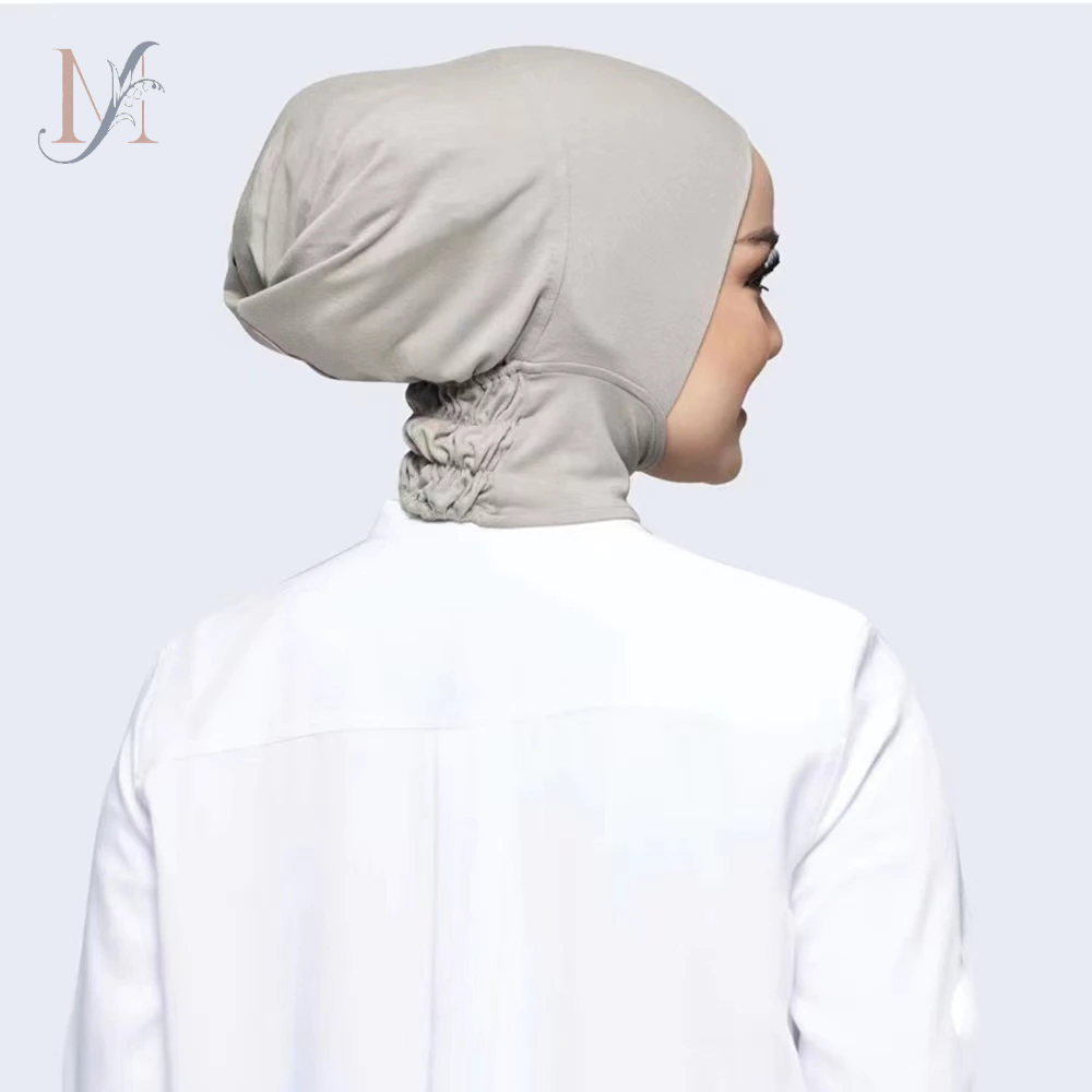 LMLAVEN Give A Beautiful Gift Solid Jersey ผ้าฝ้ายด้านใน Hijab Bottoming หมวกมุสลิม Headscarf ยืดหยุ่น Instant Hijab ผู้หญิงผ้าฝ้าย Undercap