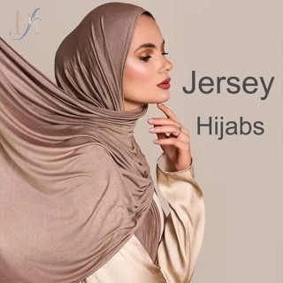LMLAVEN สีทึบ Jersey ผ้าฝ้ายผ้าพันคอฮิญาบยืดหยุ่น Modal ผ้าฝ้าย Pashmina ผ้าคลุมไหล่มุสลิม Headscarf Tudung