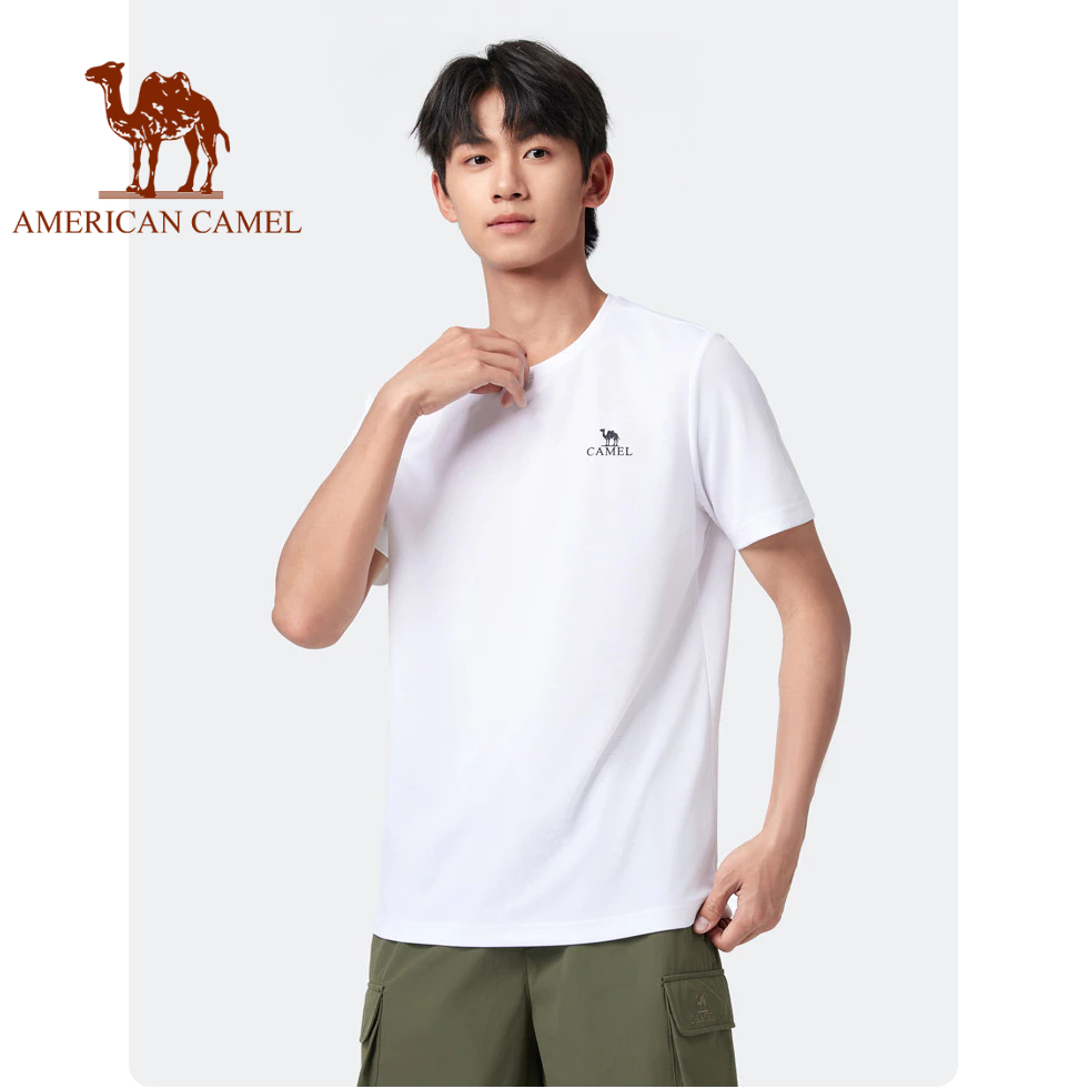 เสื้อยืดแขนสั้นผู้ชายน้ําหนักเบา American Camel ชุดกีฬาระบายอากาศ
