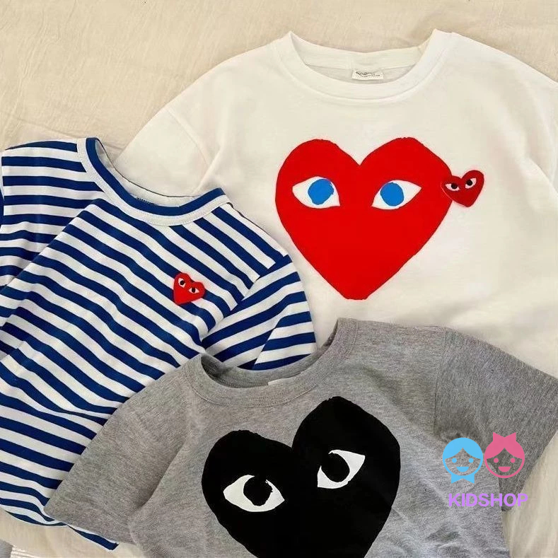 เสื้อยืดผ้าฝ้าย 100%/เวอร์ชั่นเกาหลีชายหญิงฤดูร้อนสไตล์ใหม่รักลายด้านบน
