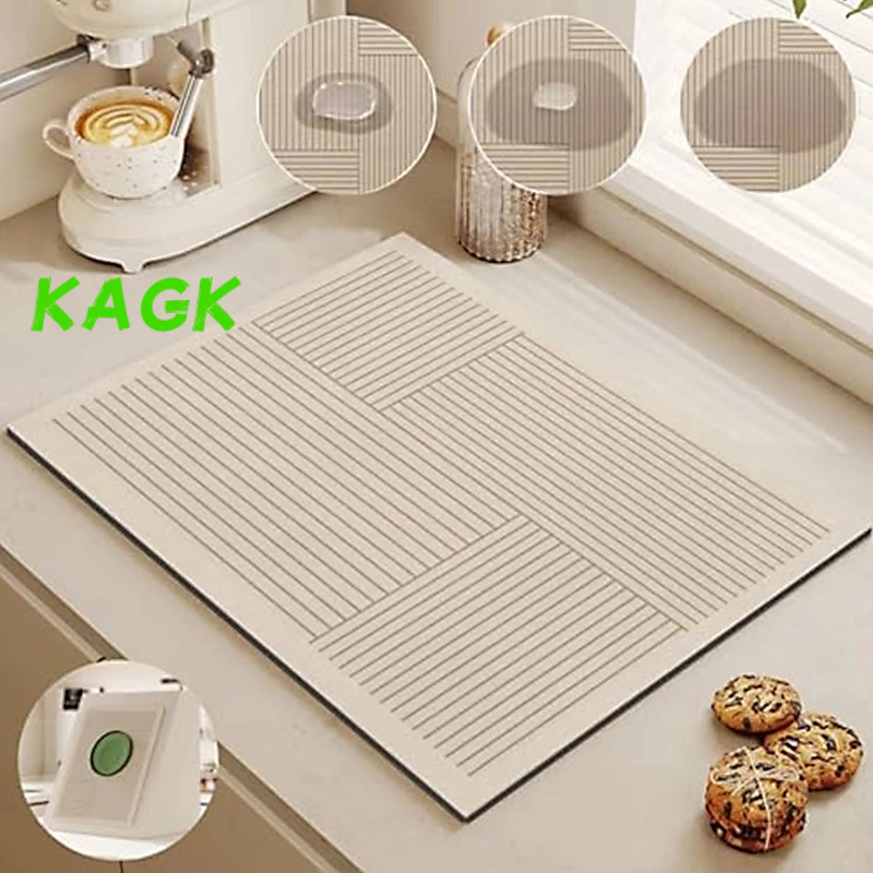 【KAGK】แผ่นรองจาน แผ่นดูดซับที่รองแก้วกันลื่นการดูดซึมน้ําที่ดีสไตล์นอร์ดิกเรียบง่ายเหมาะสําหรับห้องครัวเคาน์เตอร์ครัว