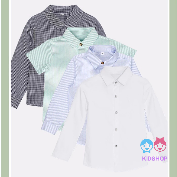 เสื้อเด็กฤดูใบไม้ผลิผลิตภัณฑ์ใหม่ชายเกาหลีรุ่นปกเสื้อกลางเด็กเล็กลาย จุดต่ําสุด เสื้อ