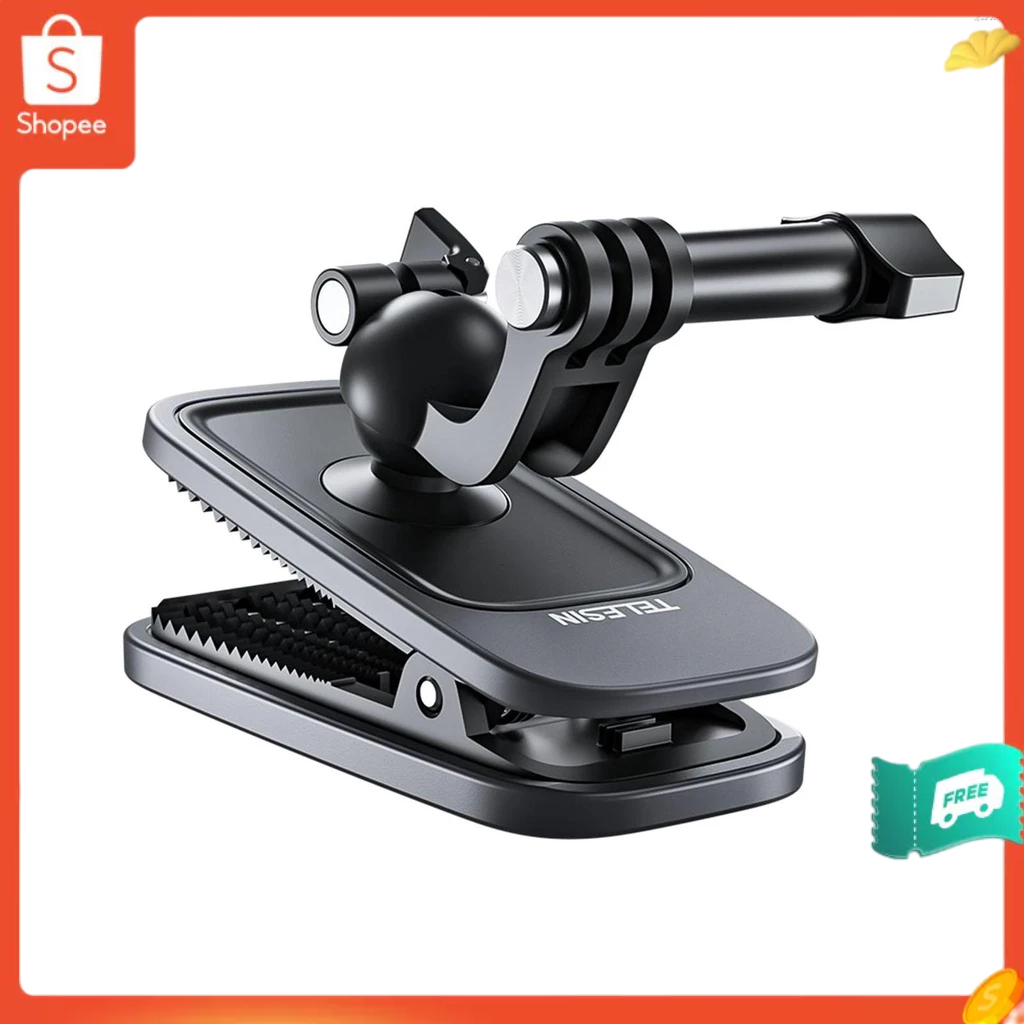 Telesin คลิปหนีบกระเป๋าเป้สะพายหลัง แบบแม่เหล็ก สําหรับ Cam 360°เมาท์ขาตั้งกล้อง แบบคลิปหนีบ หมุนได้ ปรับได้ สําหรับ GoPro11 10 9 8