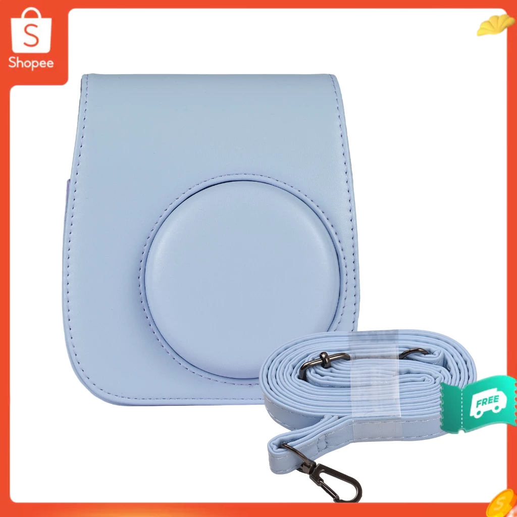 กระเป๋ากล้อง หนัง PU หัวเข็มขัดแม่เหล็ก พร้อมสายคล้องไหล่ สําหรับ Fujifilm Instax Mini 12 11 9 8