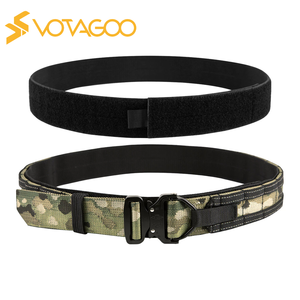 VOTAGOO เข็มขัดต่อสู้ยุทธวิธีสายเข็มขัดโลหะ สําหรับผู้ชาย【COD】
