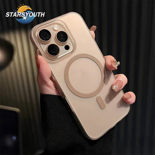 เคสโทรศัพท์กันกระแทกแม่เหล็กบางเฉียบระดับพรีเมี่ยมสำหรับ iPhone 16 Pro Max 11 12 13 14 15 Pro Max 16Plus เคส PC Matte ป้องกันรอยนิ้วมือแบบแข็ง