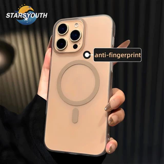 เคสโทรศัพท์กันกระแทกแม่เหล็กบางเฉียบระดับพรีเมี่ยมสำหรับ iPhone 16 Pro Max 11 12 13 14 15 Pro Max 16Plus เคส PC Matte ป้องกันรอยนิ้วมือแบบแข็ง