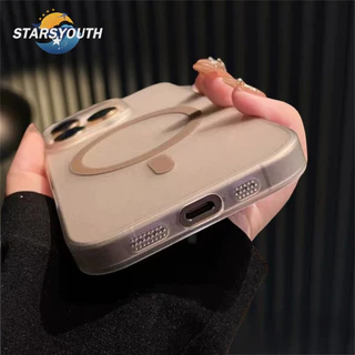 เคสโทรศัพท์กันกระแทกแม่เหล็กบางเฉียบระดับพรีเมี่ยมสำหรับ iPhone 16 Pro Max 11 12 13 14 15 Pro Max 16Plus เคส PC Matte ป้องกันรอยนิ้วมือแบบแข็ง