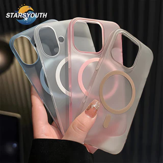 เคสโทรศัพท์กันกระแทกแม่เหล็กบางเฉียบระดับพรีเมี่ยมสำหรับ iPhone 16 Pro Max 11 12 13 14 15 Pro Max 16Plus เคส PC Matte ป้องกันรอยนิ้วมือแบบแข็ง