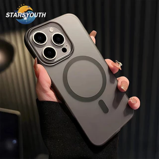 เคสโทรศัพท์กันกระแทกแม่เหล็กบางเฉียบระดับพรีเมี่ยมสำหรับ iPhone 16 Pro Max 11 12 13 14 15 Pro Max 16Plus เคส PC Matte ป้องกันรอยนิ้วมือแบบแข็ง