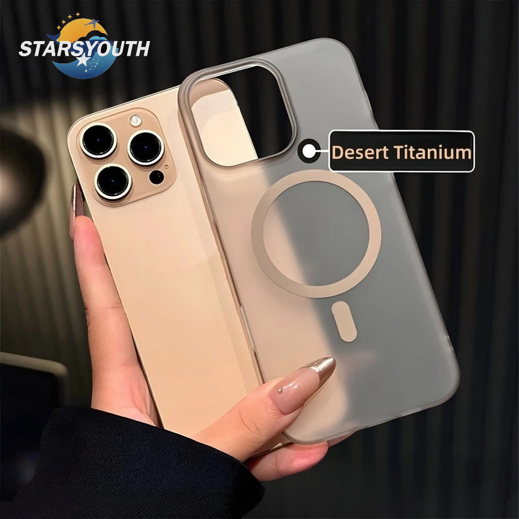 เคสโทรศัพท์กันกระแทกแม่เหล็กบางเฉียบระดับพรีเมี่ยมสำหรับ iPhone 16 Pro Max 11 12 13 14 15 Pro Max 16Plus เคส PC Matte ป้องกันรอยนิ้วมือแบบแข็ง