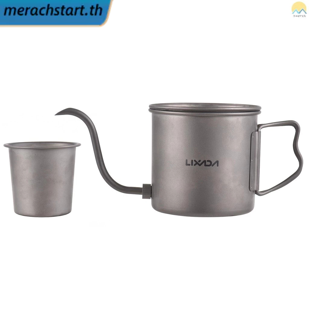 400ml Pour Over Kettle Gooseneck Coffee Kettle Ti Folding Handle Water Kettle พร้อมฝาปิด