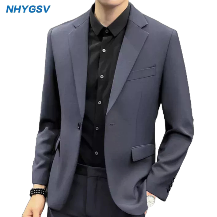 NHYGSV blazer เกาหลี{ผูกฟรี} ผ้าไม่ยับ 3 สี งานแต่ง วาเลนไทน์ เสื้อโค้ท M-3XL(รหัส : A30)