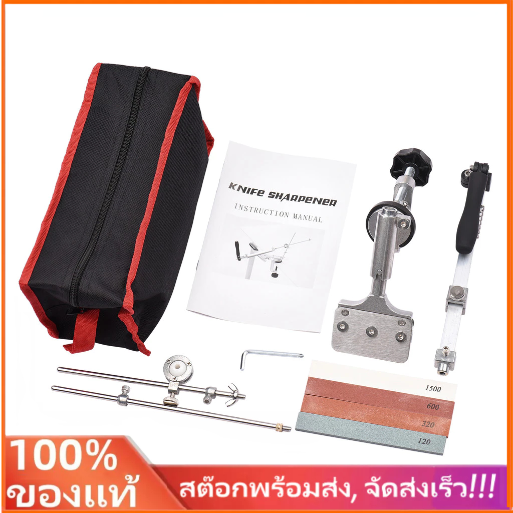ใหม่ระบบเหลามีด--พร้อมหินลับ4ชุดลับมีดตั้งโต๊ะแบบหนีบ,หมุนได้360องศามุมคงที่คู่มือมีดเหลา180-องศาพลิ