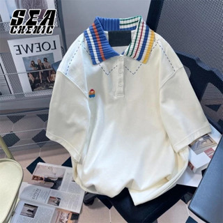 SEACHENIC เสื้อโปโลผู้ชายผ้าฝ้ายแท้ระดับไฮเอนด์ใหม่ด้านบน