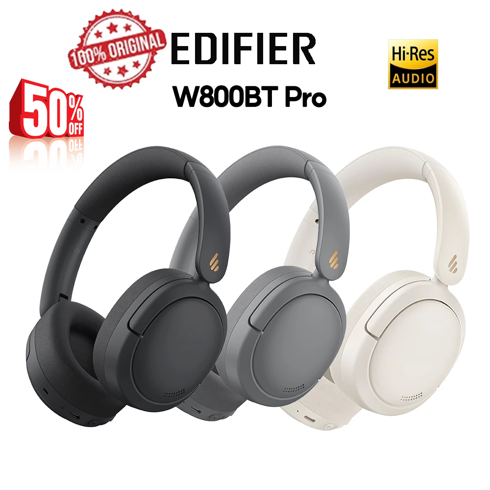 NEW Edifier W800BT Pro หูฟังครอบหูไร้สายพร้อมระบบตัดเสียงรบกวนแบบแอคทีฟ เสียงความละเอียดสูง - เล่นได