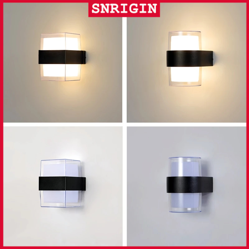 SNRIGIN โคมไฟติดผนัง LED โคมไฟประหยัดพลังงานกันน้ํากลางแจ้ง