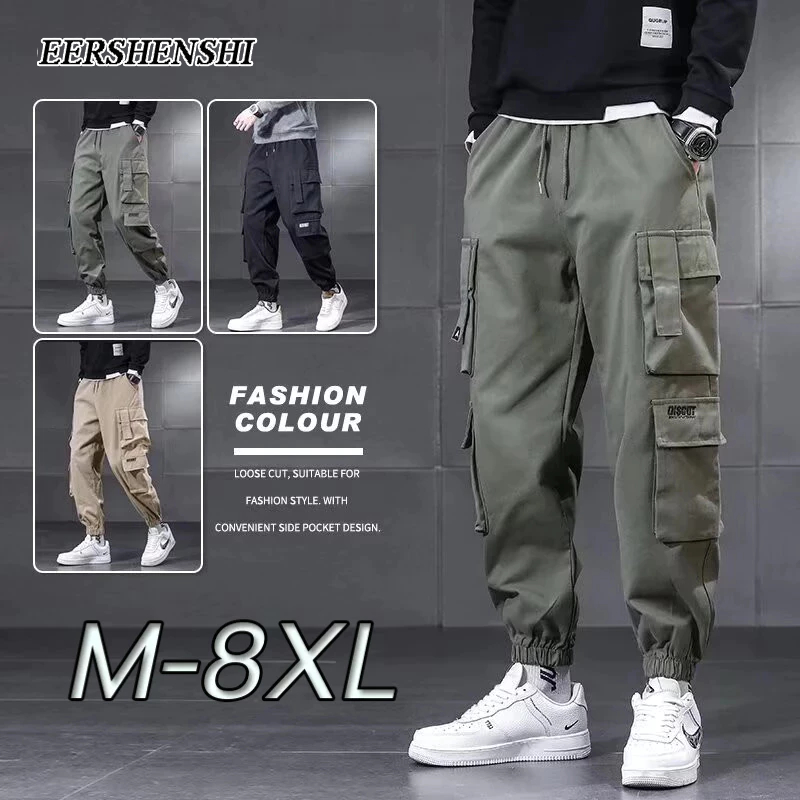 ERSHENSHI กางเกงทำงานขนาด M-8XL ใหม่ สไตล์ผู้ชาย ทรงหลวม มีหลายกระเป๋า เหมาะสำหรับการทำงานและยังสวมใส่ได้ในโอกาสอื่นๆ