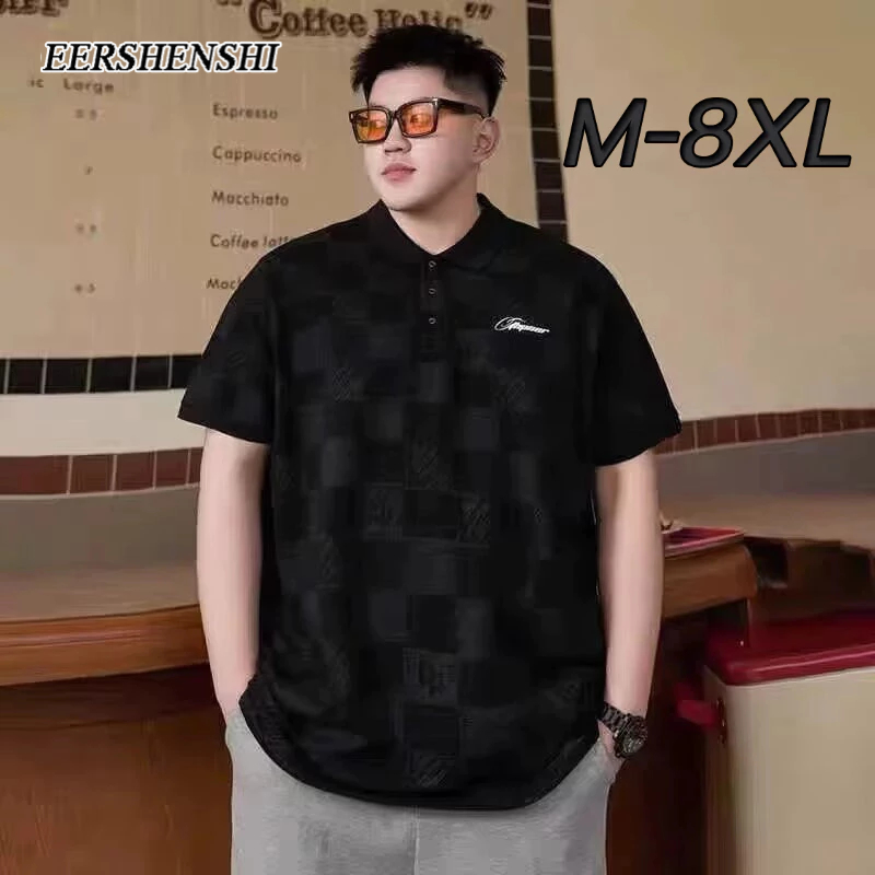 เสื้อโปโลผู้ชาย:size 2XL-8XL สำหรับหนุ่มใหญ่ในฤดูร้อน ปี 2025 สไตล์ทันสมัย สบายๆ และสวมใส่ง่าย