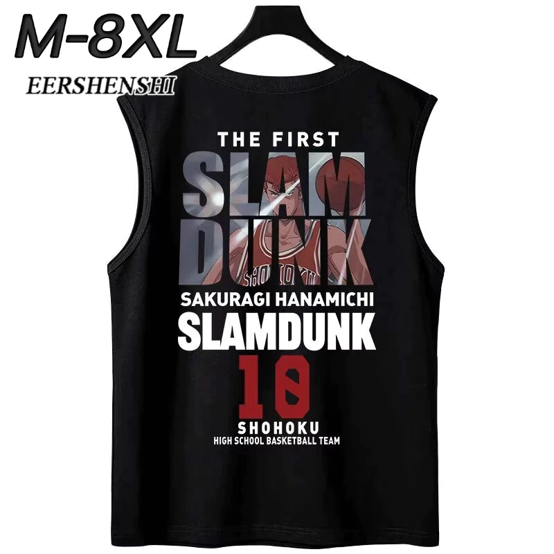 EERSHENSHI M-8XL Slam Dunk เสื้อกล้ามแขนกุดแบบอนิเมะ สำหรับซ้อมฟิตเนสในฤดูร้อน