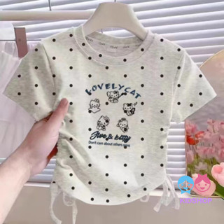 เสื้อยืดสำหรับผู้หญิง ทำจากModal กะทัดรัด สบายๆ เสื้อเชือกรู…