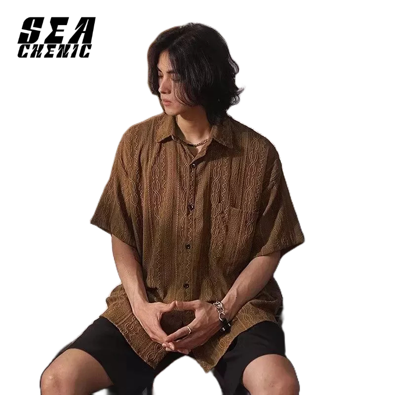 SEACHENIC เสื้อ Fasion,สีทึบเทรนด์หลวม