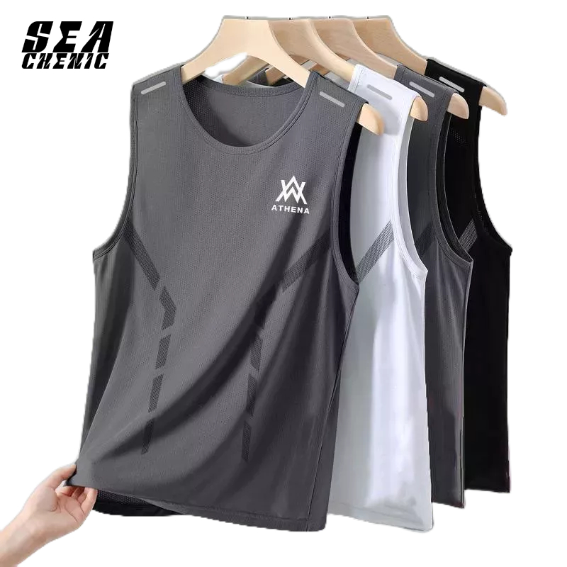 SEACHENIC เสื้อกั๊กผู้ชายฤดูร้อนระบายอากาศออกกําลังกายออกกําลังกายการฝึกอบรมแห้ง