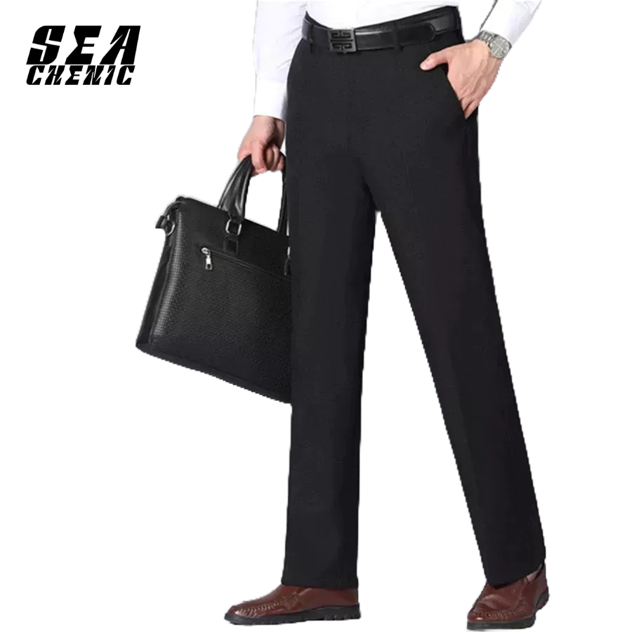 SEACHENIC กางเกงสูทขาตรง ระดับไฮเอนด์ สไตล์ธุรกิจ แฟชั่นฤดูใบไม้ผลิ และฤดูใบไม้ร