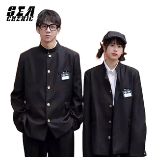 SEACHENIC Zhongshan เสื้อแจ็กเก็ตสูท คอปกตั้ง สไตล์ญี่ปุ่น