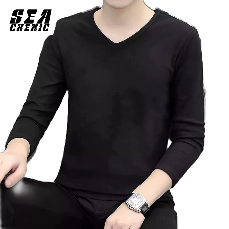 SEACHENIC เสื้อยืดแขนยาว แฟชั่นฤดูใบไม้ผลิ และฤดูใบไม้ร่วง สําหรับผู้ชาย