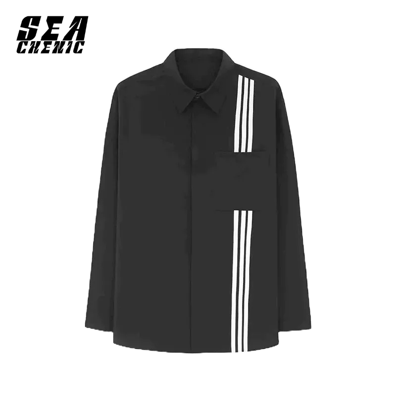 SEACHENIC เสื้อเชิ้ตแขนยาว ทรงหลวม คุณภาพสูง สไตล์เกาหลี สําหรับผู้ชาย