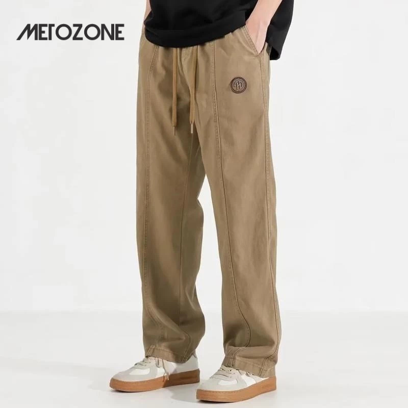 MOLAN M – 5XL กางเกงผู้ชาย ไม่เป็นทางการ ผ้าฝ้าย ทรงหลวม ใส่สบาย ขนาดใหญ่ แฟชั่นสําหรับ ไซซ์ กางเกงขายาวผู้ชาย