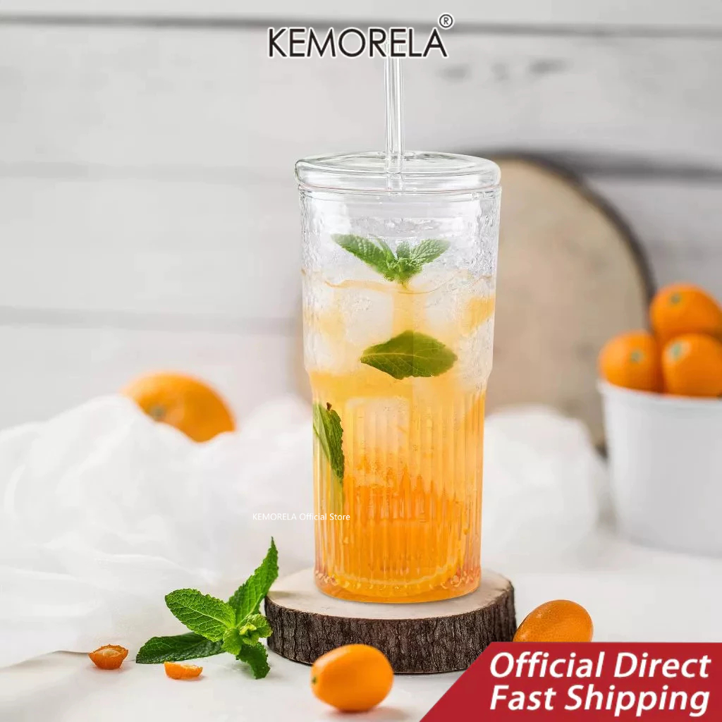 KEMORELA แก้วน้ําขนาดใหญ่ 650 มล. พร้อมฝาปิดและหลอด, ถ้วยชาฟอง, แก้วมัคคิอาโต้ลาเต้กลางแจ้ง, ถ้วยแก้วเครื่องล้างจานปลอดภัย, ถ้วยน้ําดื่มสําหรับสมูทตี้กาแฟเย็น มัทฉะ ค็อกเทล – โปรปัง